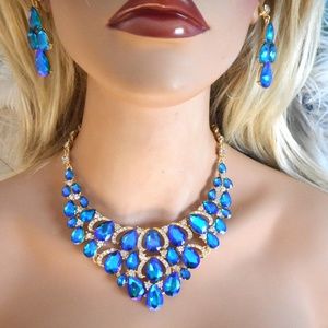 Evening Necklace AB Crystals